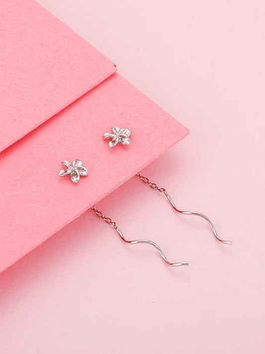 Silver Happiness In A Vase Earrings