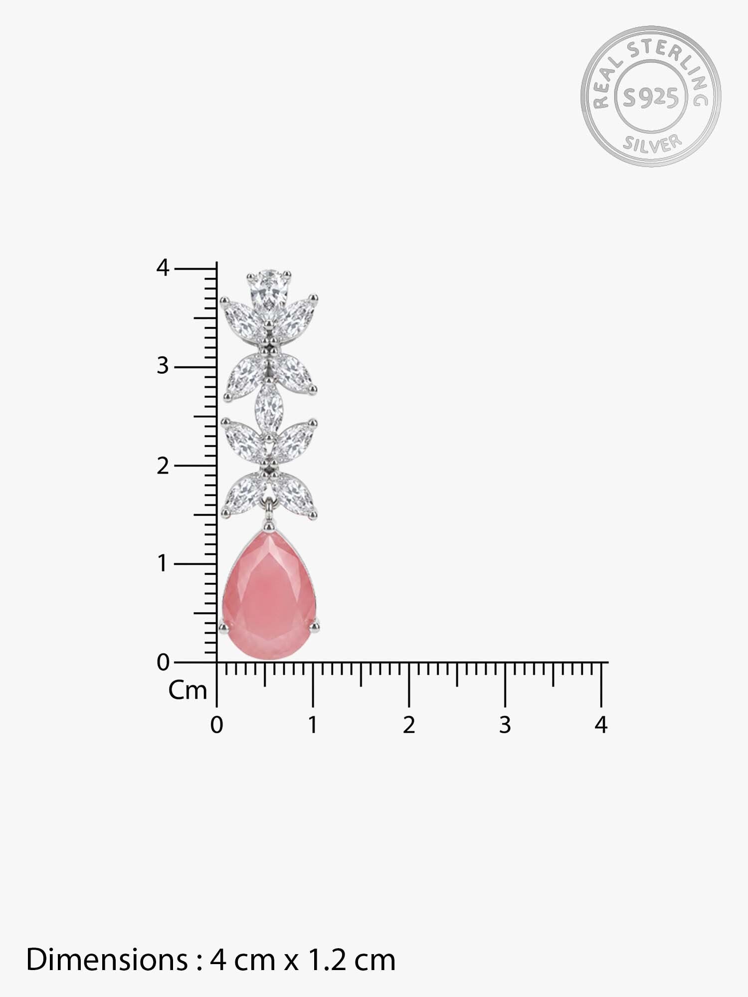 Silver Zircon Studded Magical Drop Earrings