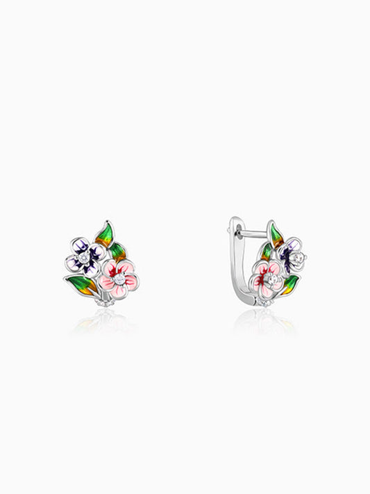 Silver Sparkle And Bloom Earrings