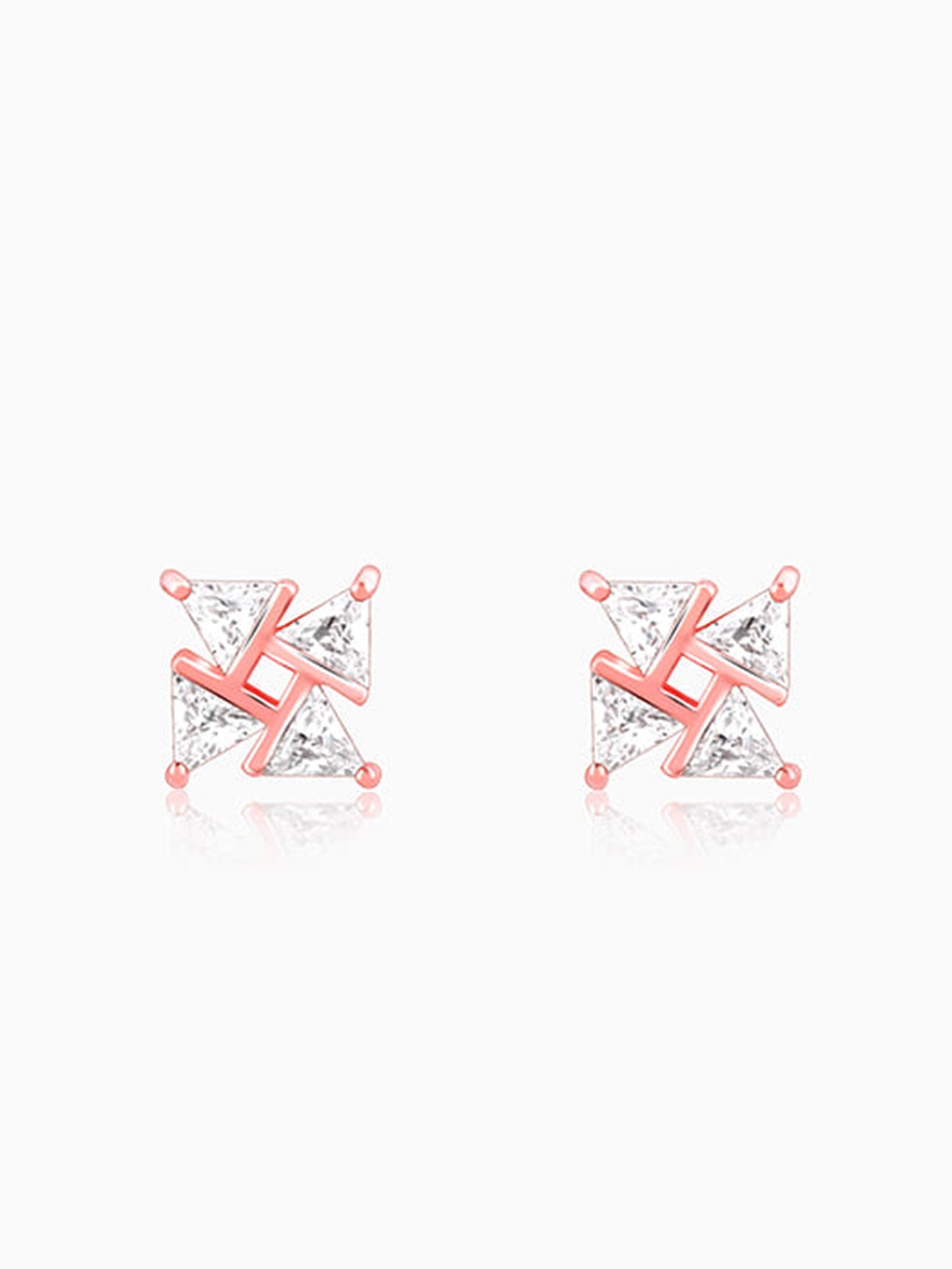 Rose Gold Windmill Stud Earrings