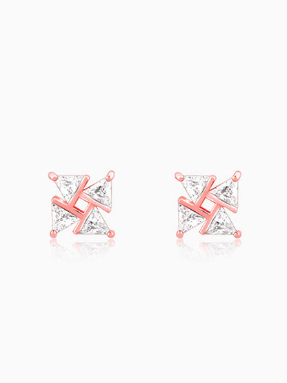 Rose Gold Windmill Stud Earrings