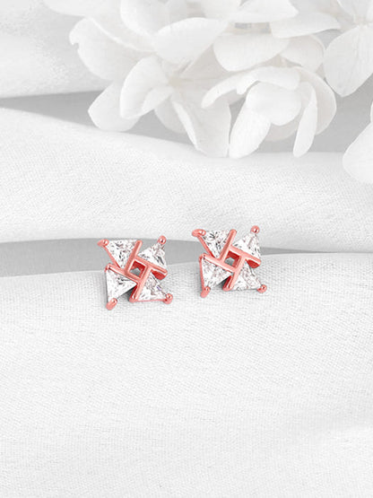 Rose Gold Windmill Stud Earrings
