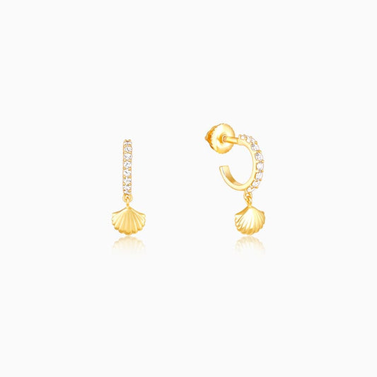 Golden Pretty Shell Dangling Earrings