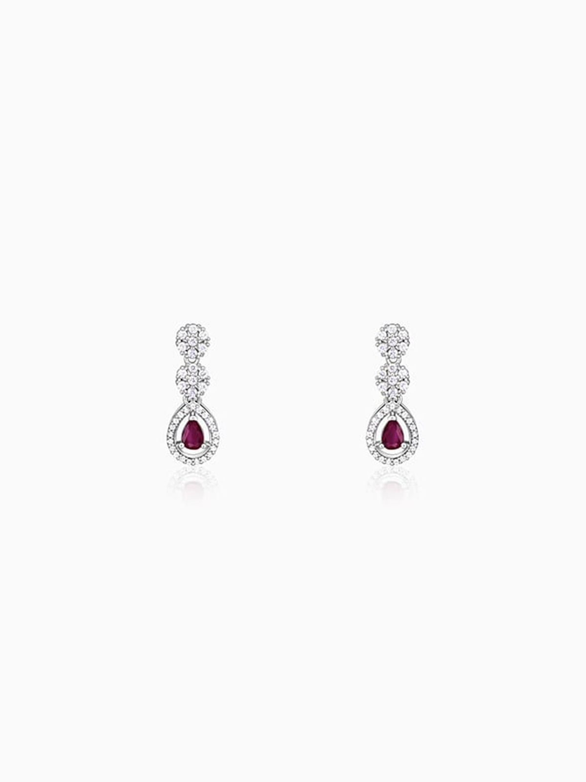 Silver Cherry Prunus Earrings