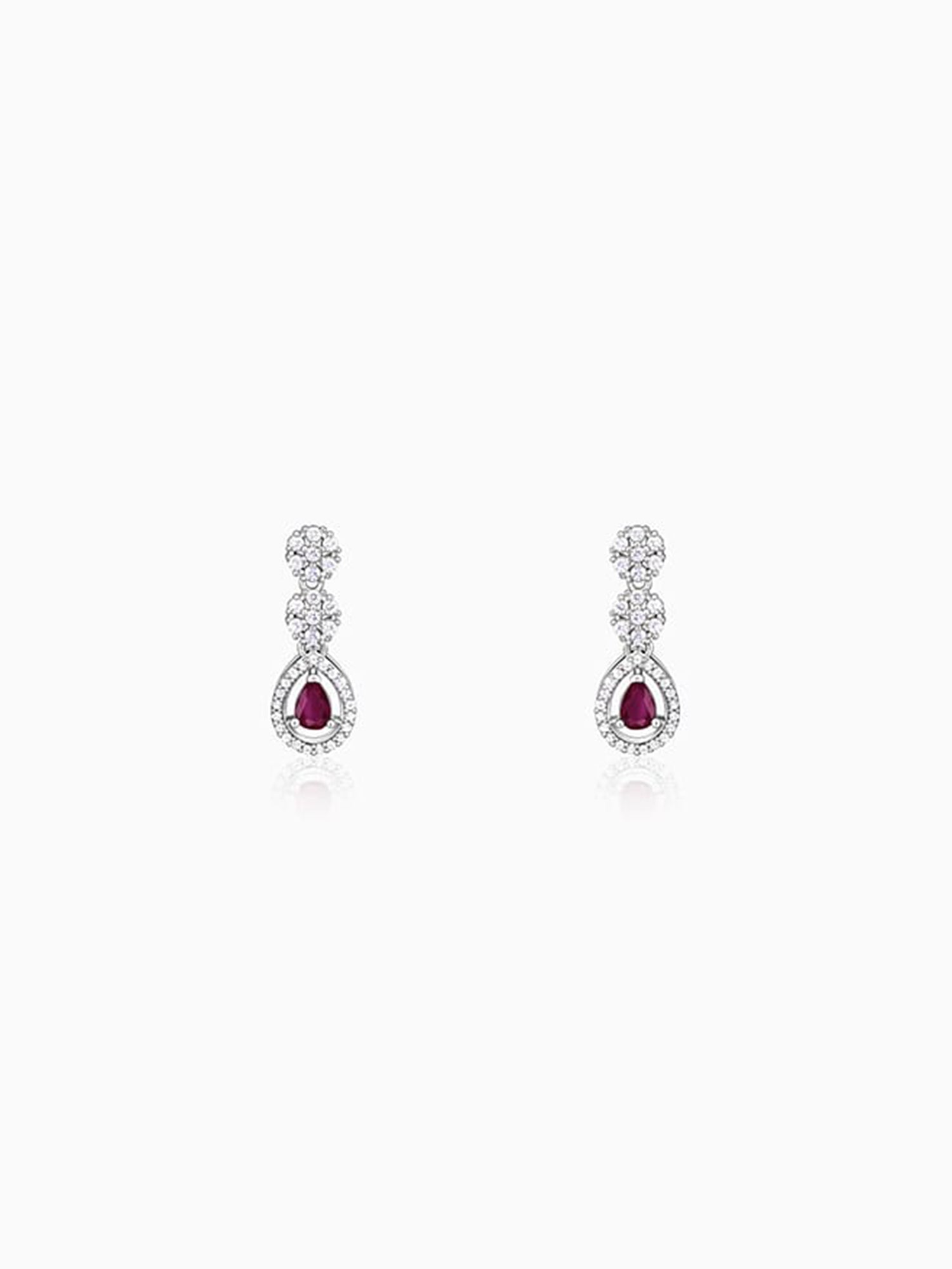 Silver Cherry Prunus Earrings