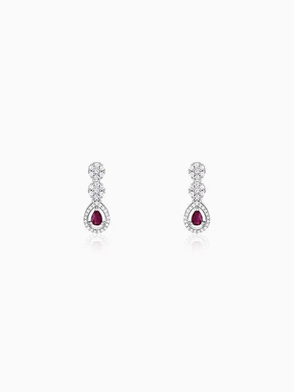 Silver Cherry Prunus Earrings