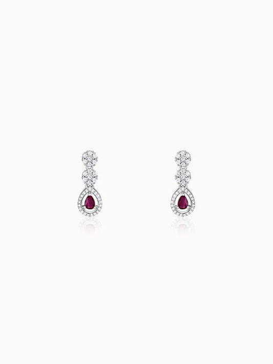 Silver Cherry Prunus Earrings