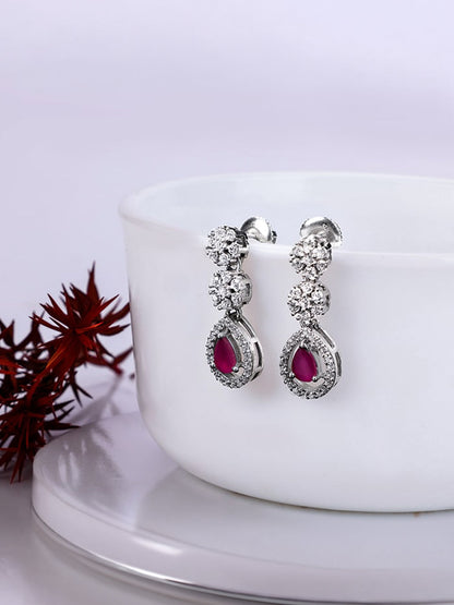 Silver Cherry Prunus Earrings