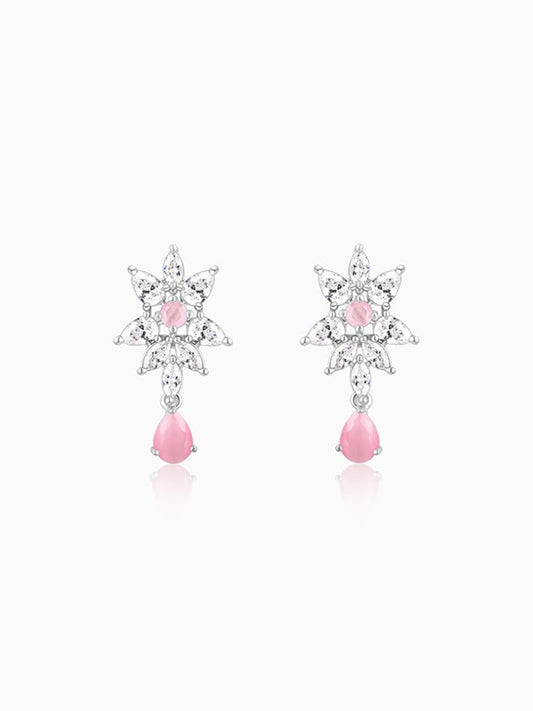 Silver Garland Of Flowers Earrings