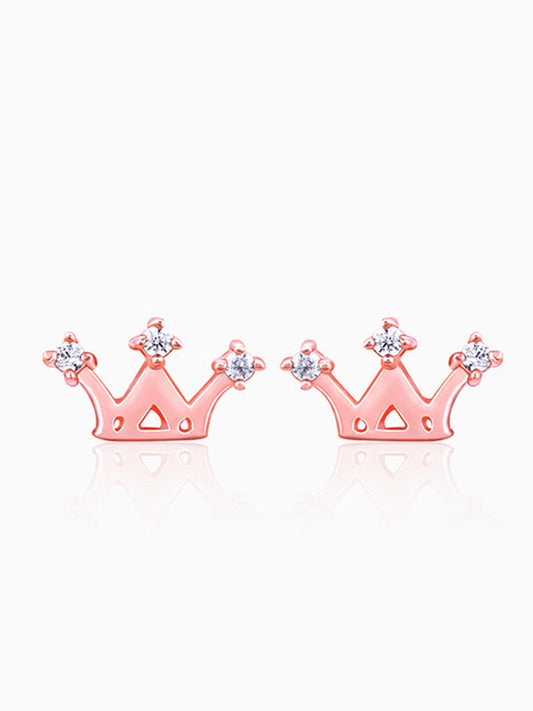 Rose Gold Tiara Stud Earrings