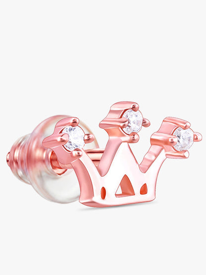 Rose Gold Tiara Stud Earrings