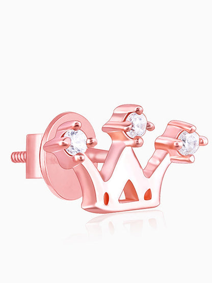 Rose Gold Tiara Stud Earrings