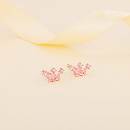 Rose Gold Tiara Stud Earrings