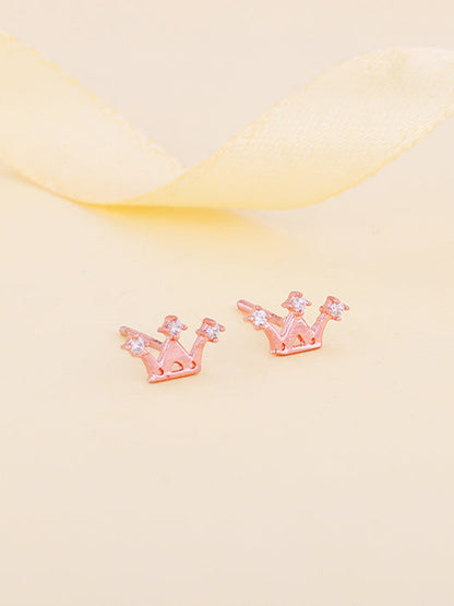 Rose Gold Tiara Stud Earrings