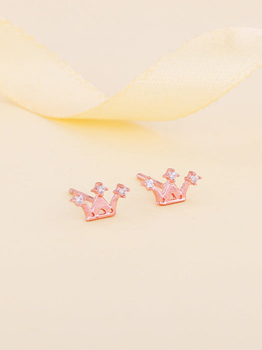 Rose Gold Tiara Stud Earrings