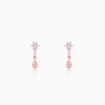Rose Gold Floral Shine Earrings