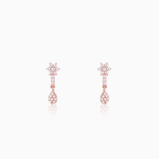 Rose Gold Floral Shine Earrings