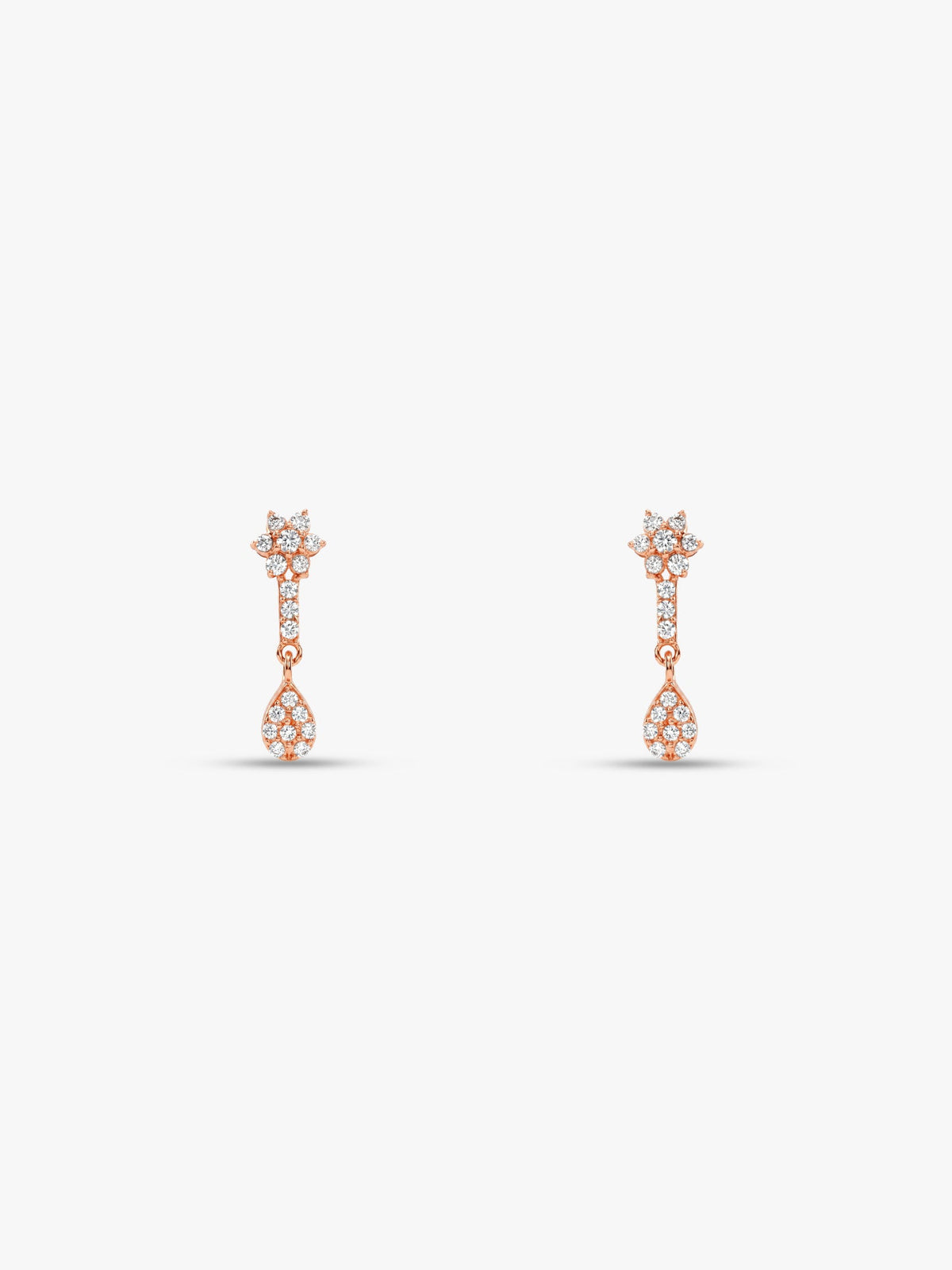 Rose Gold Floral Shine Earrings
