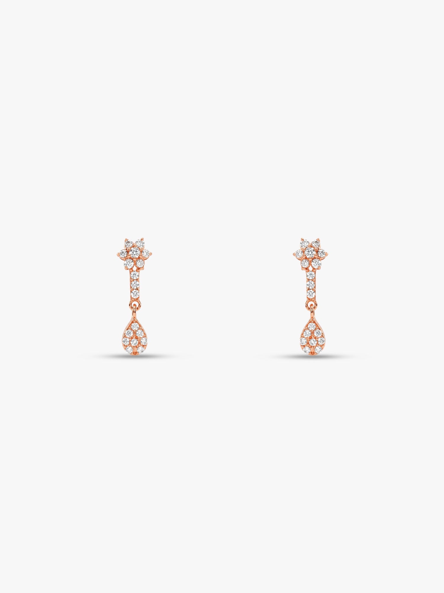 Rose Gold Floral Shine Earrings