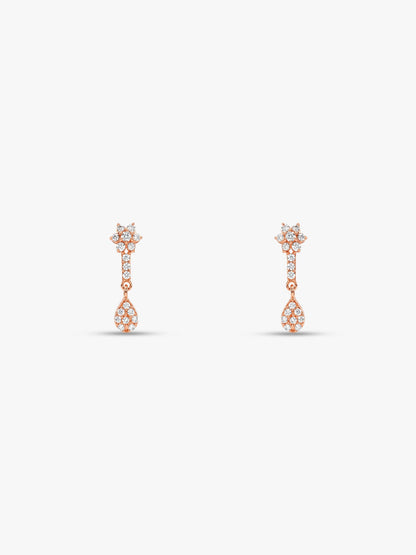 Rose Gold Floral Shine Earrings