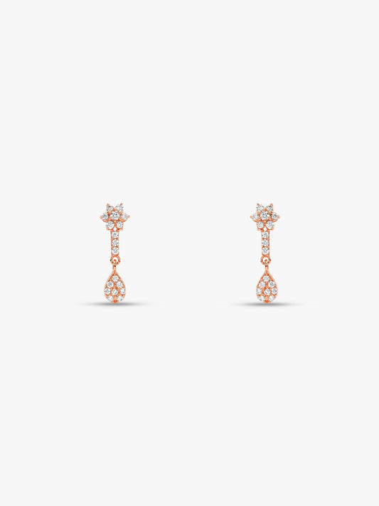Rose Gold Floral Shine Earrings