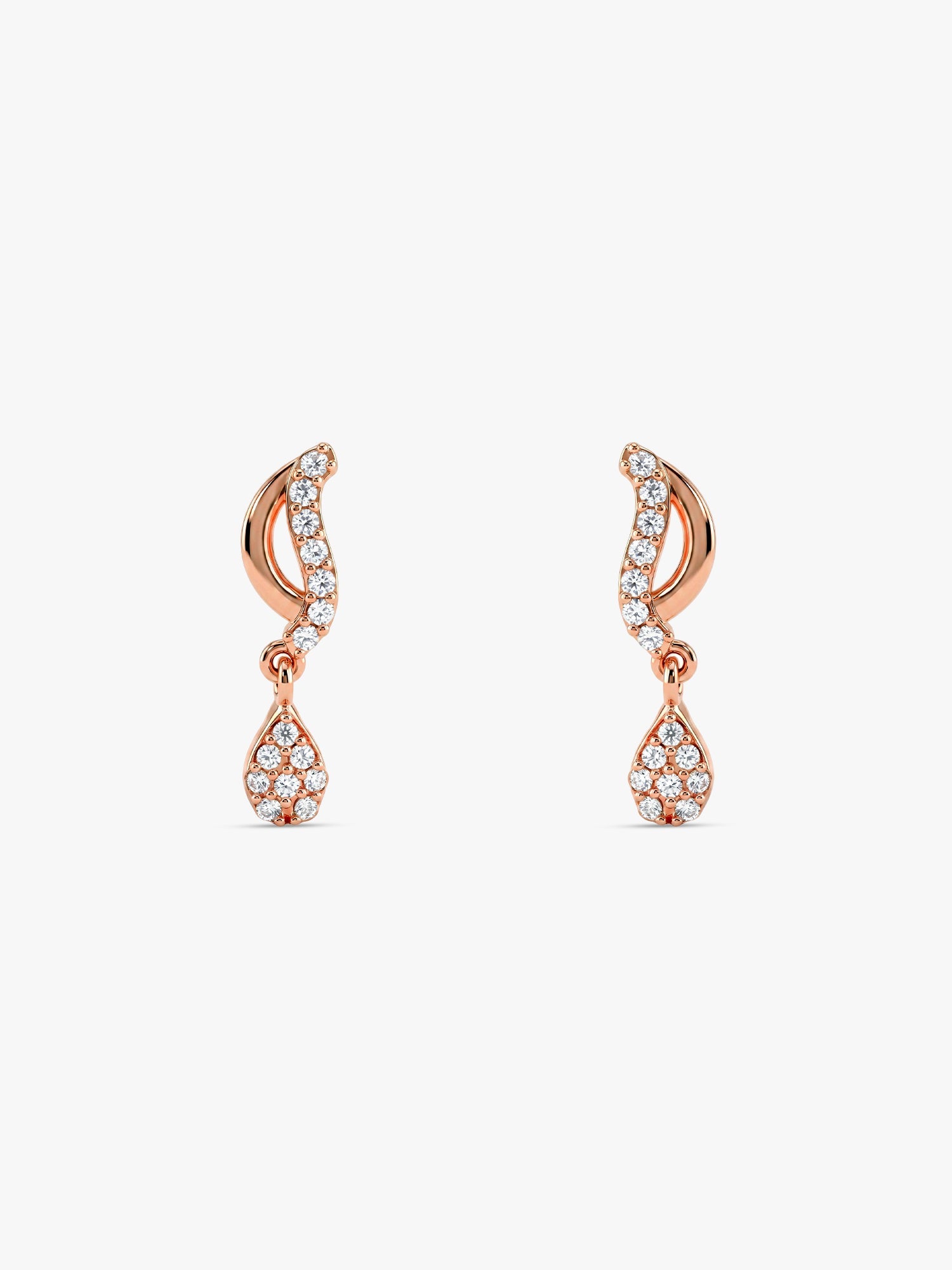 Rose Gold Wavecrest Earrings