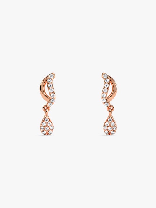 Rose Gold Wavecrest Earrings