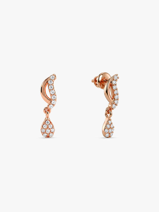 Rose Gold Wavecrest Earrings