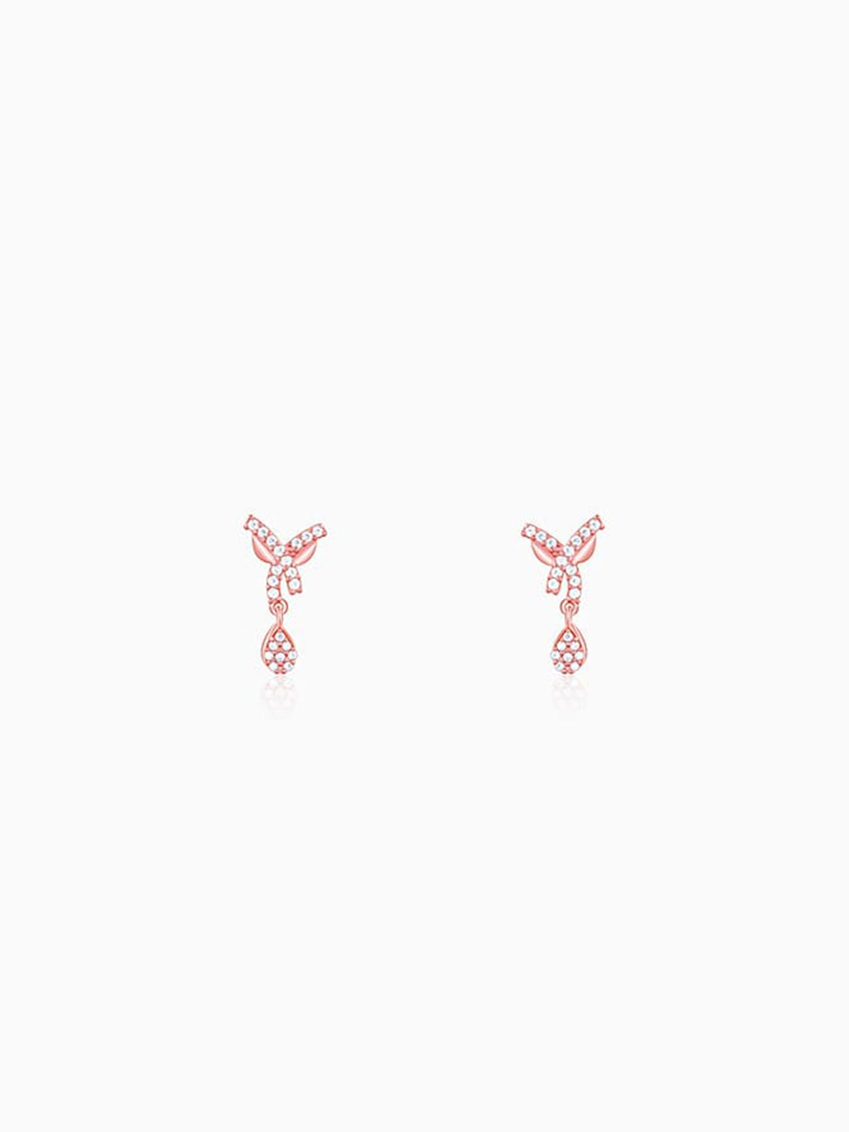 Rose Gold Pear Drops Earrings