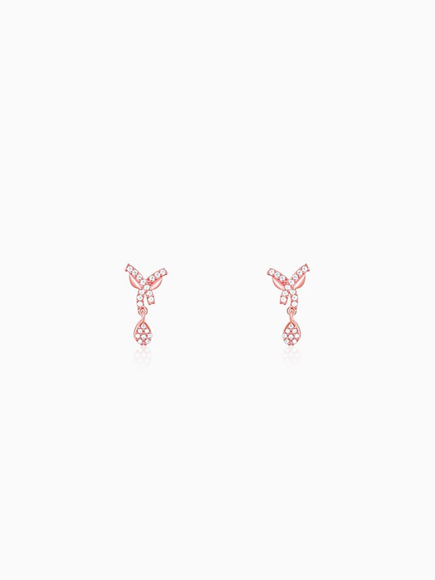 Rose Gold  Pear Drops Earrings