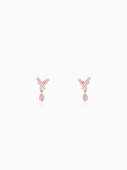 Rose Gold  Pear Drops Earrings