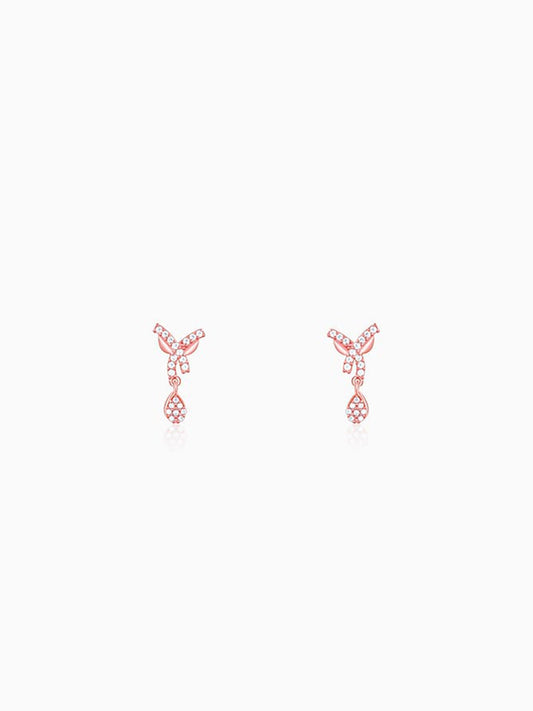 Rose Gold  Pear Drops Earrings