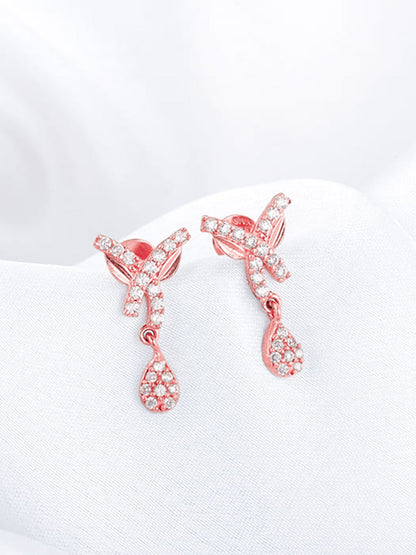 Rose Gold  Pear Drops Earrings