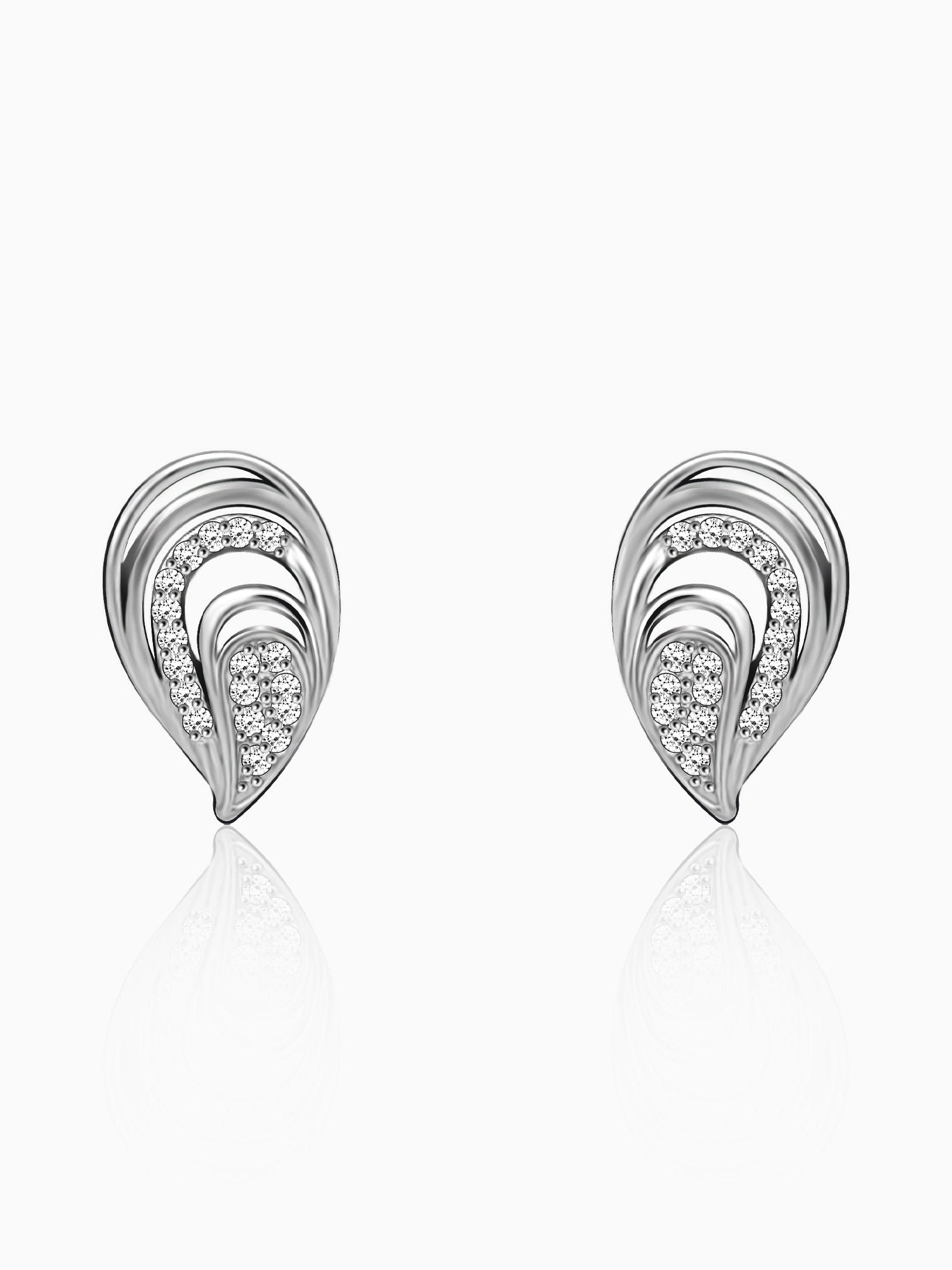 Silver Zircon Sparkling Drop Earrings