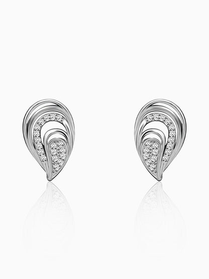 Silver Zircon Sparkling Drop Earrings