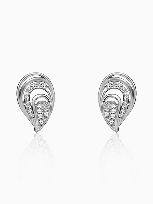 Silver Zircon Sparkling Drop Earrings