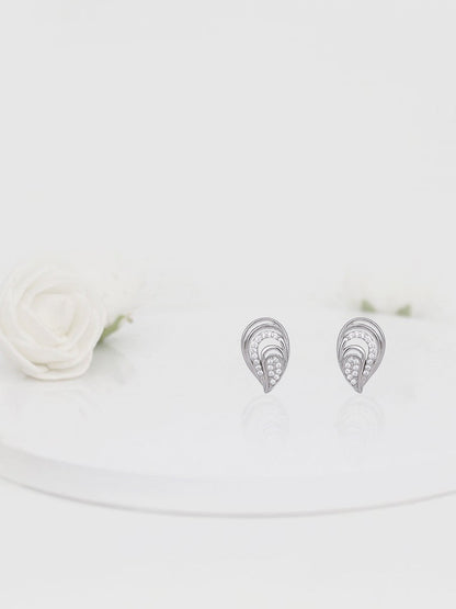Silver Zircon Sparkling Drop Earrings