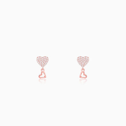 Rose Gold Magical Heart Earrings
