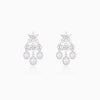 Silver Gleaming Bridal Drop Earrings