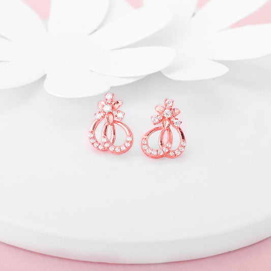 Rose Gold Blissful Floral Earrings