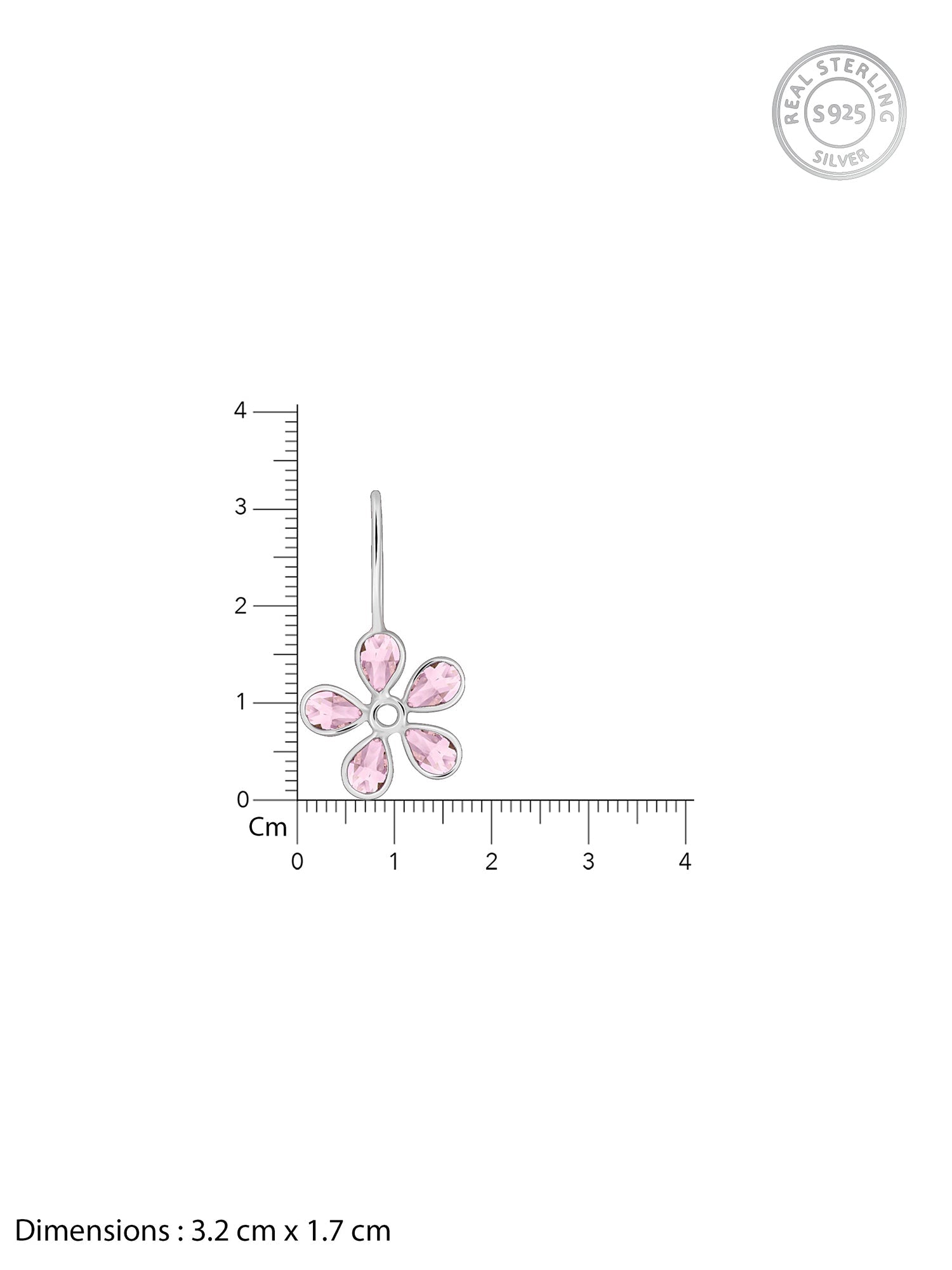 Silver Pink Dahlia Earrings