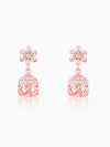 Rose Gold Floral Jaali Jhumki Earrings
