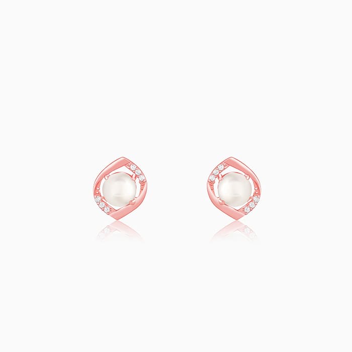 Rose Gold Pearl-fect Earrings - Image 1