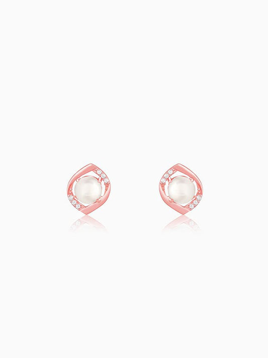 Rose Gold Pearl-fect Earrings