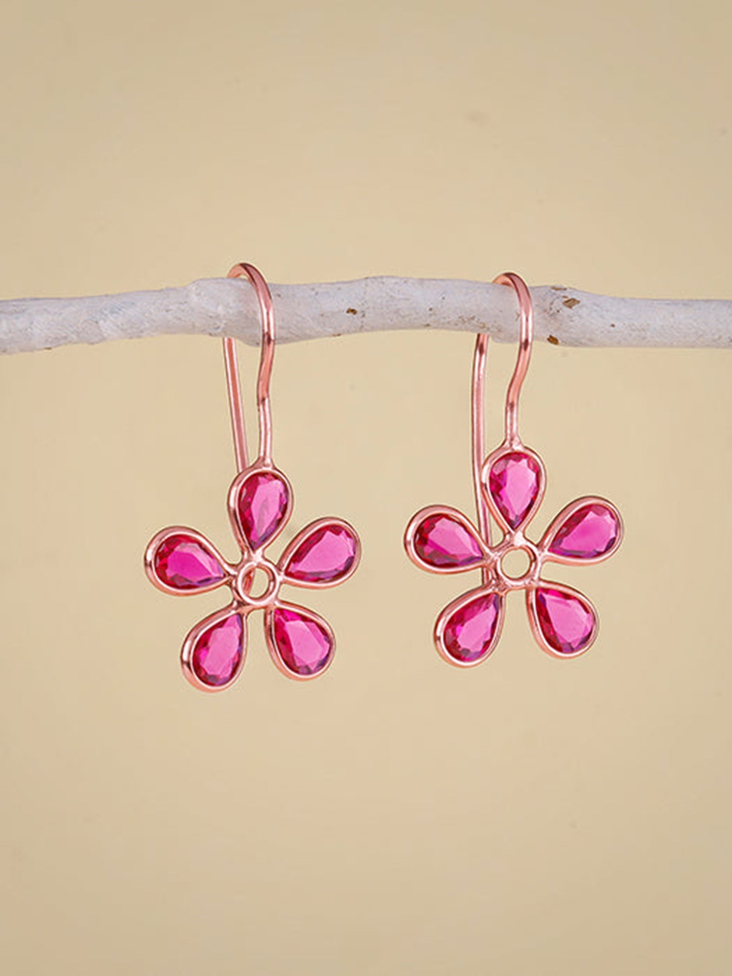Rose Gold Cherry Blossom Earrings