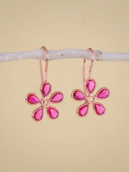 Rose Gold Cherry Blossom Earrings