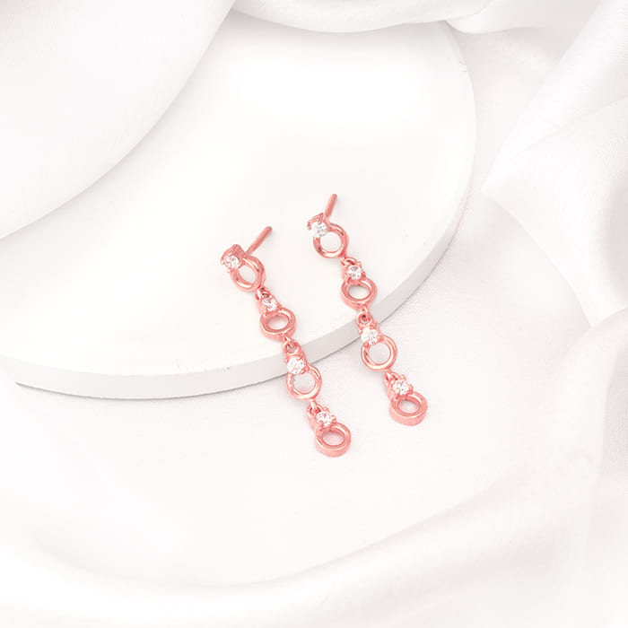 Rose Gold Bridal Blush Earrings - view 2
