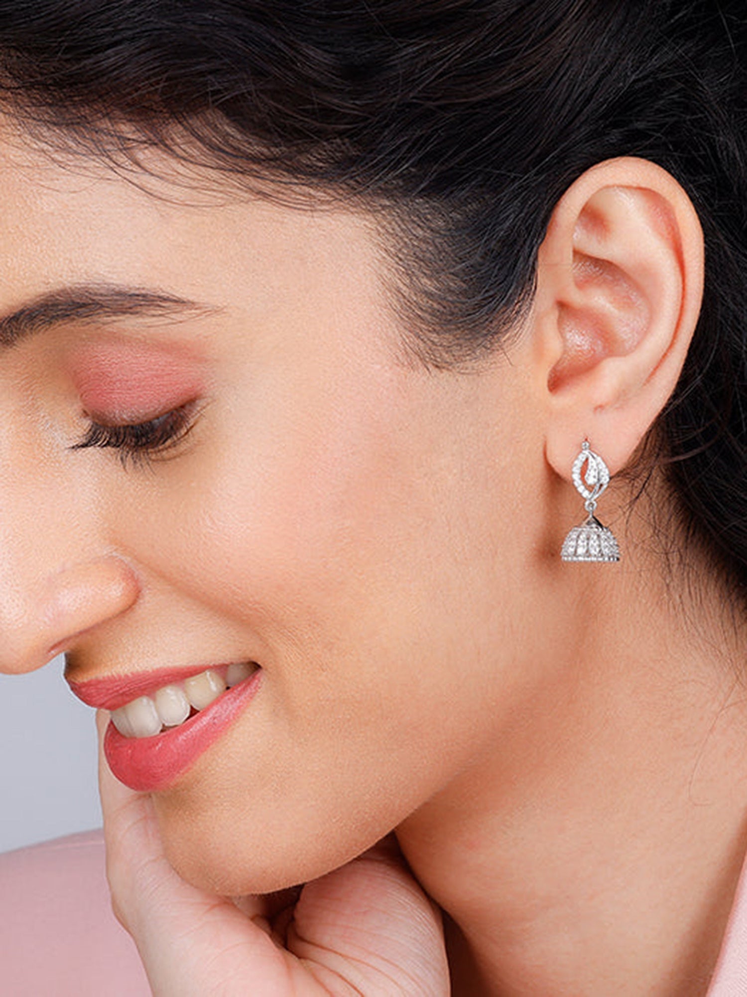 Silver Dazzling Delight Jhumki