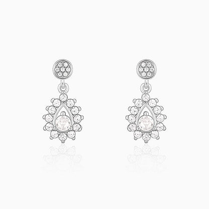 Silver Zircon Shimmer Drop Earrings