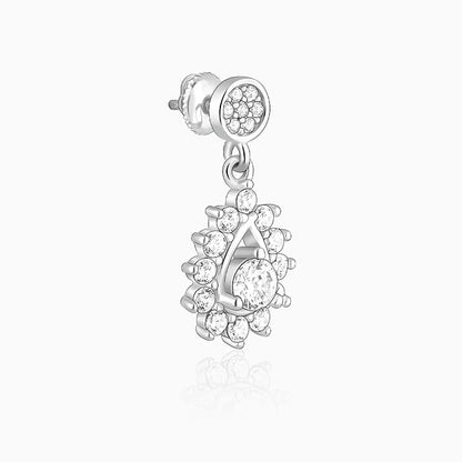 Silver Zircon Shimmer Drop Earrings
